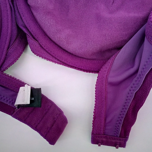 Vintage Frederick's of Hollywood Lace Purple Navy Flowers Bra 42D - Picture 5 of 11
